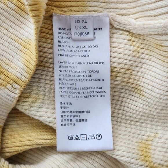 Free People Rory Tie Dye Henley Buttered Up Combo, Yellow, Size XL - Picture 6 of 9